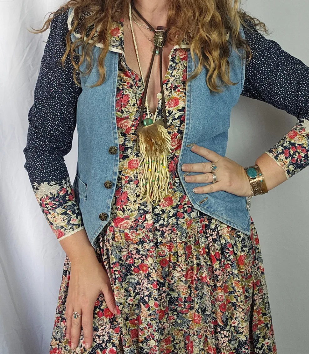 Vintage 90s Denim Vest – Classic Blue Wash – S