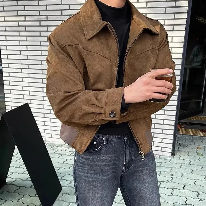 Vintage casual  brown italian suede leather jacket - Leather Jackets