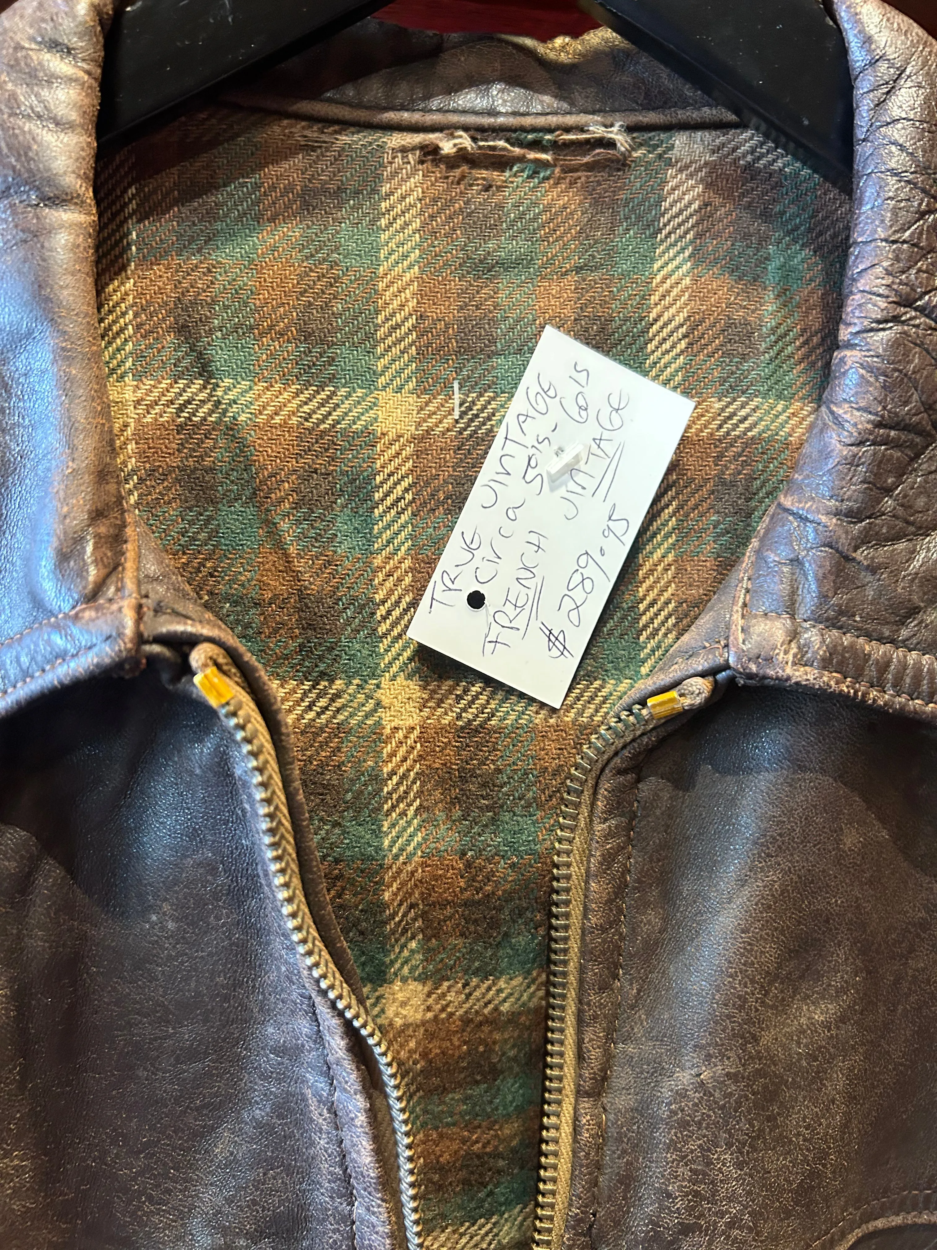 Vintage French 1940s Style Motorcycle Jacket, Medium