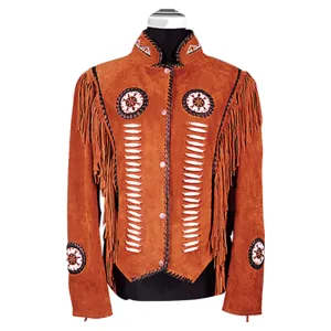 Western Fringe Brown Leather Jackets for Women WFJ203