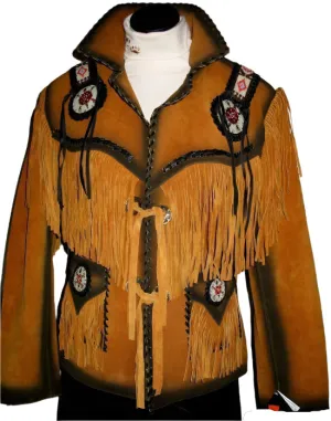 Western Fringe Brown Suede Leather Jacket for Women WFJ513