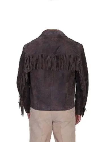 Western Suede Leather Fringe Jacket for Men in All Colors MWJ540