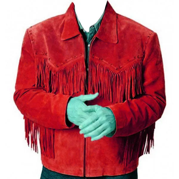 Western Suede Leather Fringe Jacket for Men in All Colors MWJ540