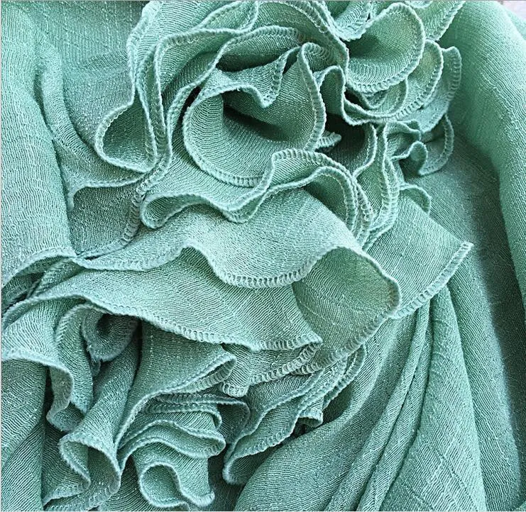 Women Linen Cotton Long Skirts Elastic Waist Pleated Literary style Vintage Skirts