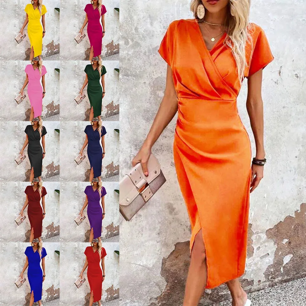 Women's Elegant Wrap Party Dress | Midi