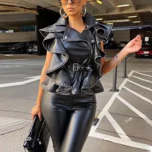 Women's Genuine (100%) Sheepskin Leather Vest.