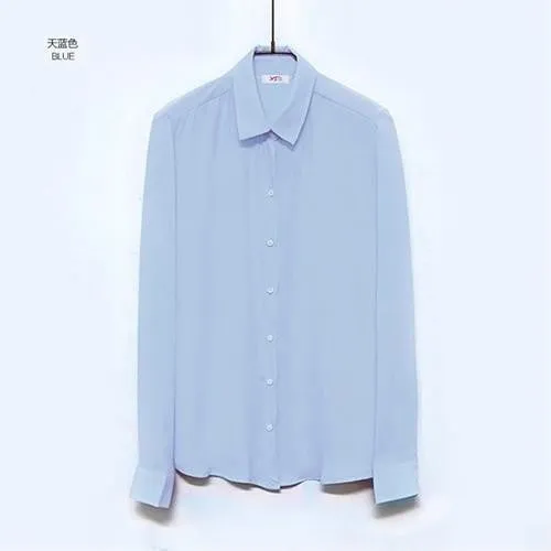 Women's Long Sleeve Chiffon Blouses Clothes Office Women Shirts Fashion Female Tops Plus Size Ladies Body