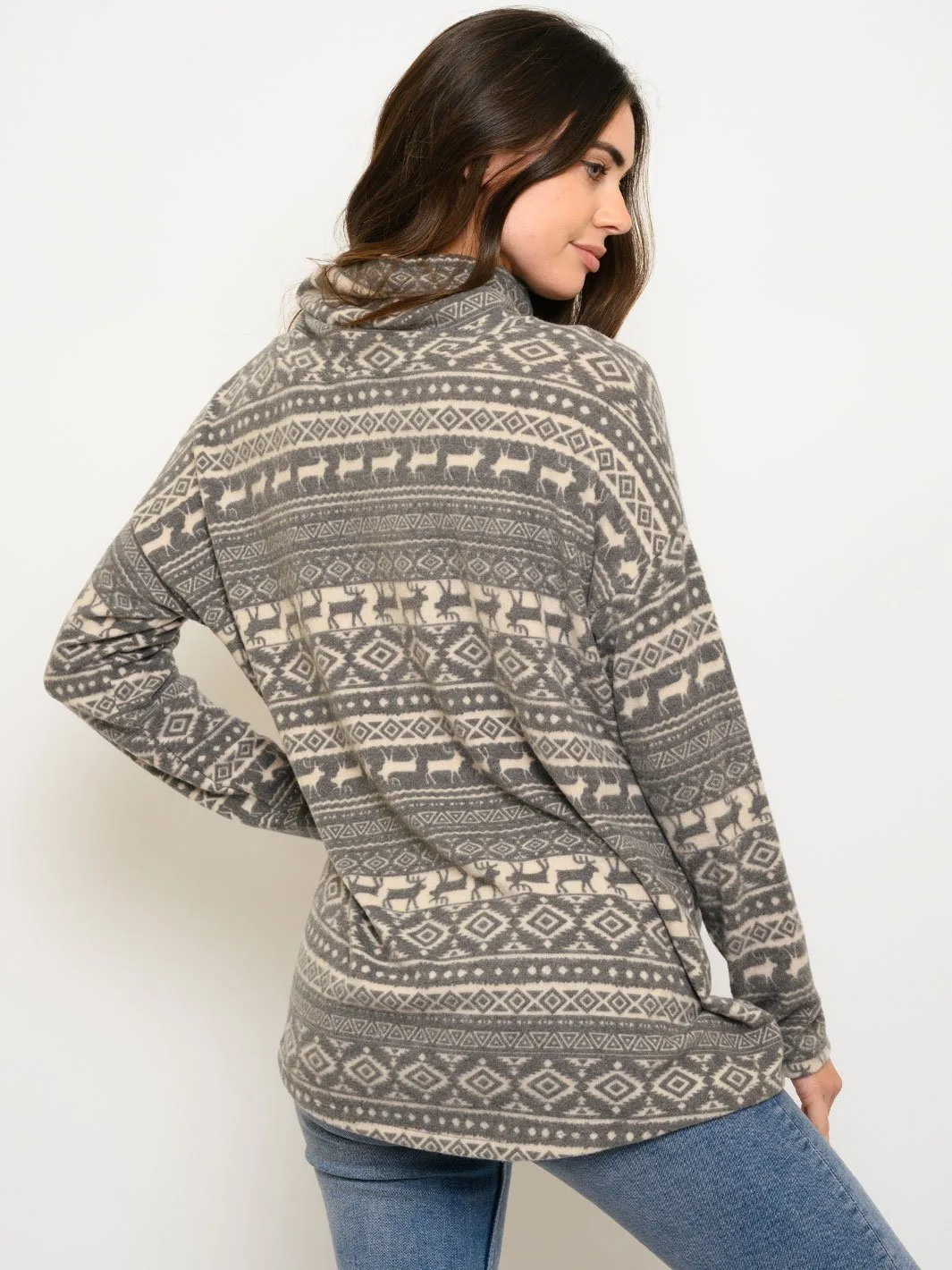 WOMEN'S LONG SLEEVE TURTLE NECK TOP