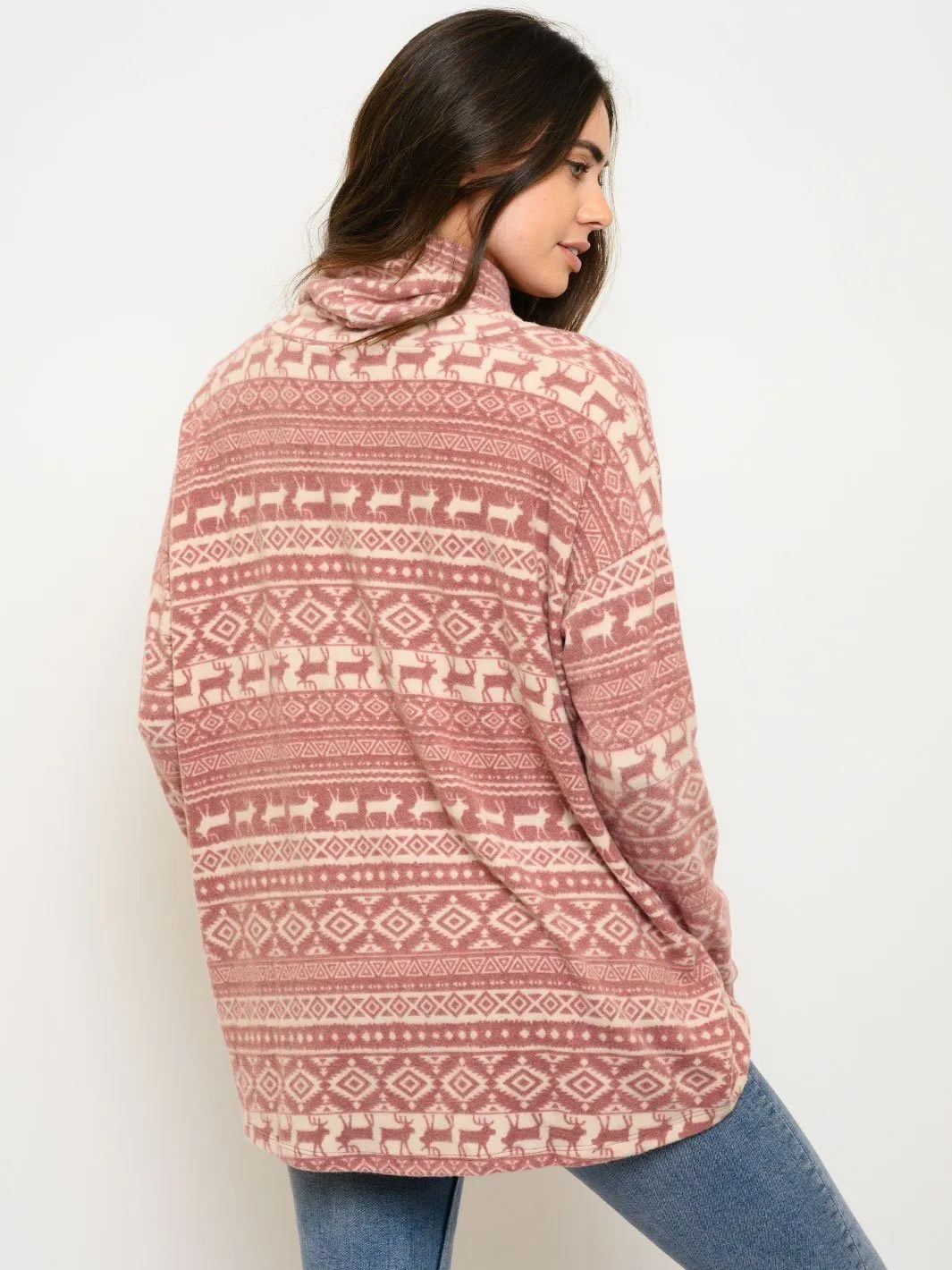 WOMEN'S LONG SLEEVE TURTLE NECK TOP