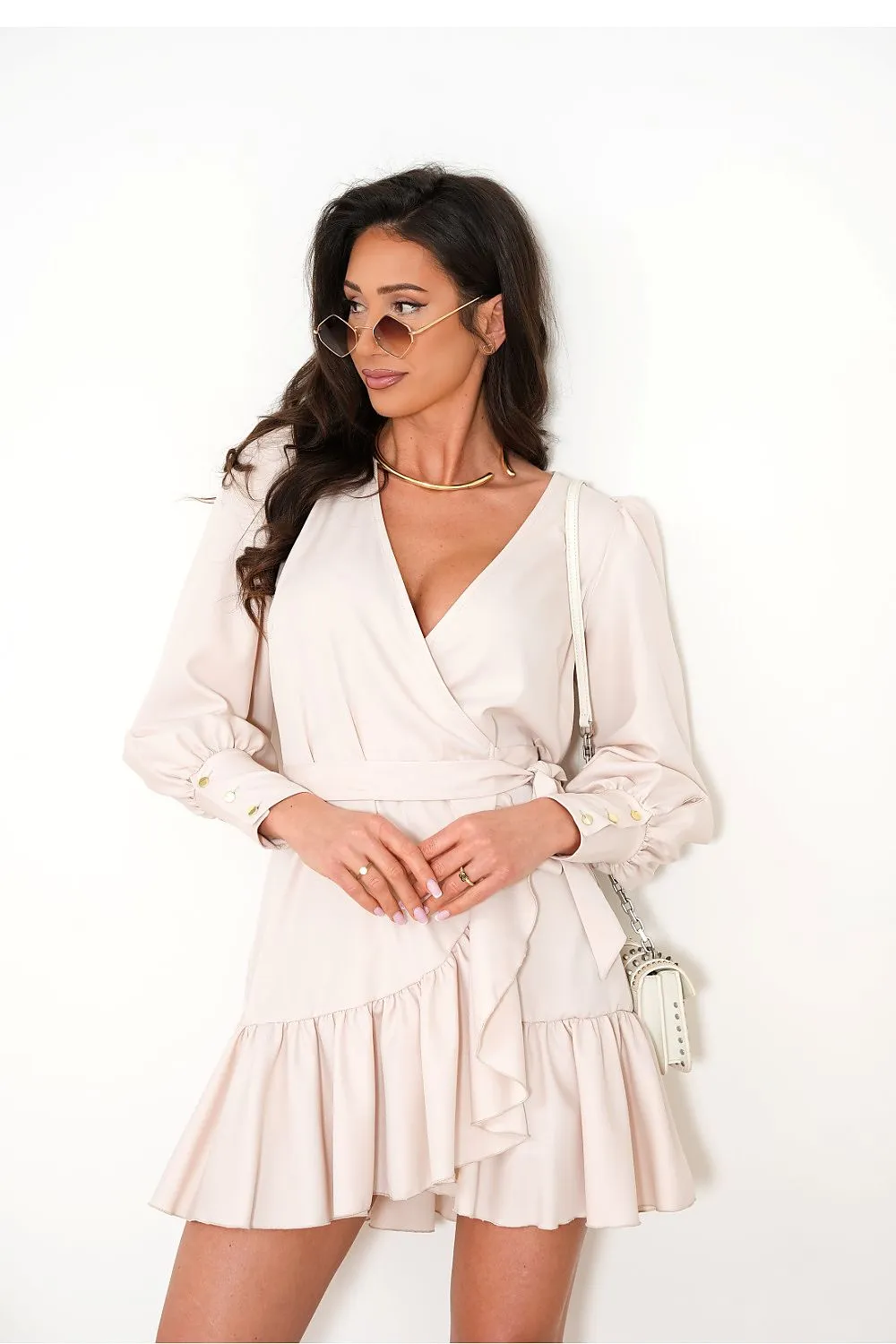 Wrap Front Sweetheart Midi Dress