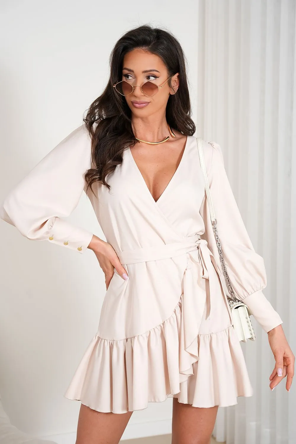 Wrap Front Sweetheart Midi Dress
