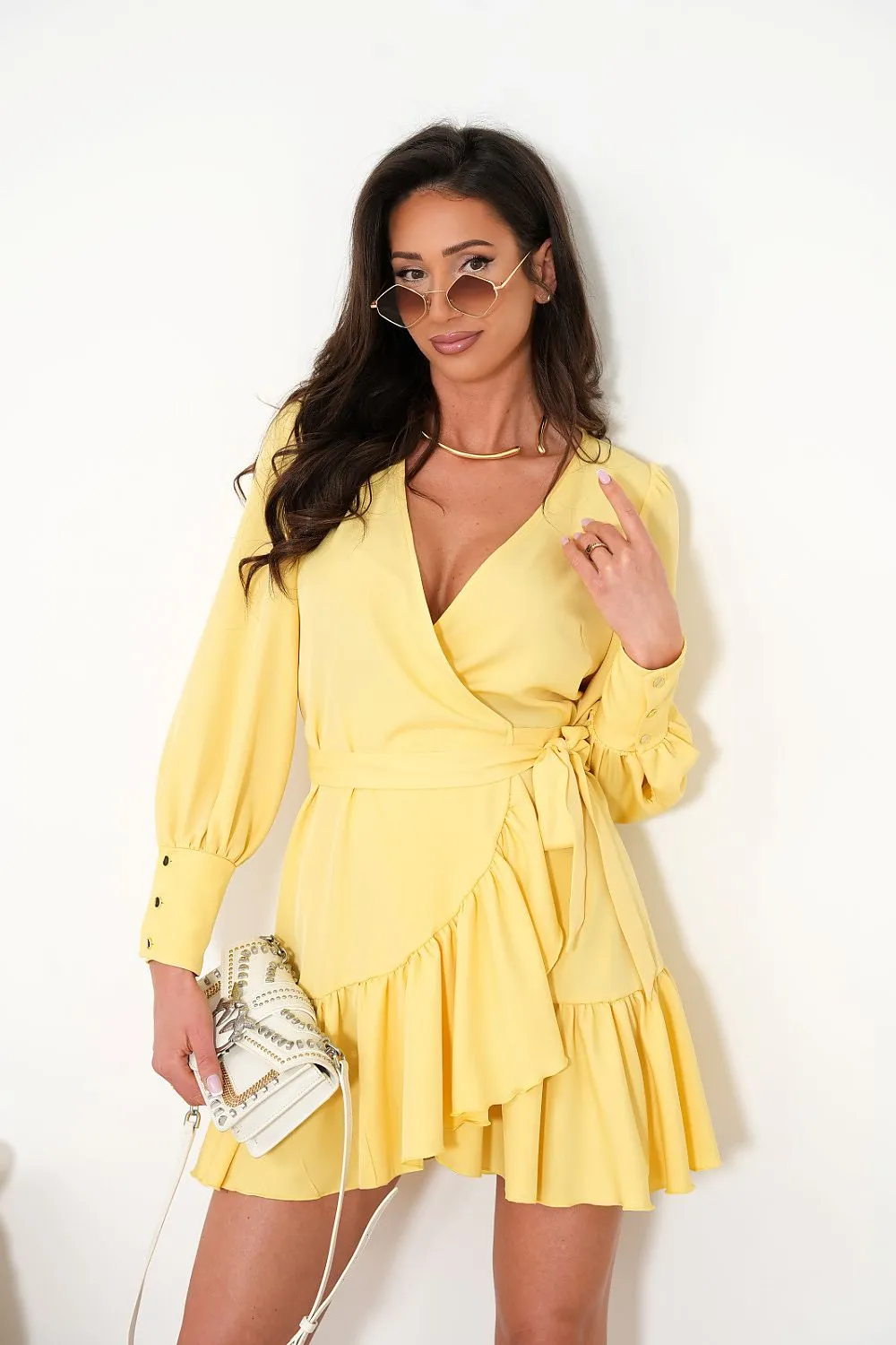 Wrap Front Sweetheart Midi Dress