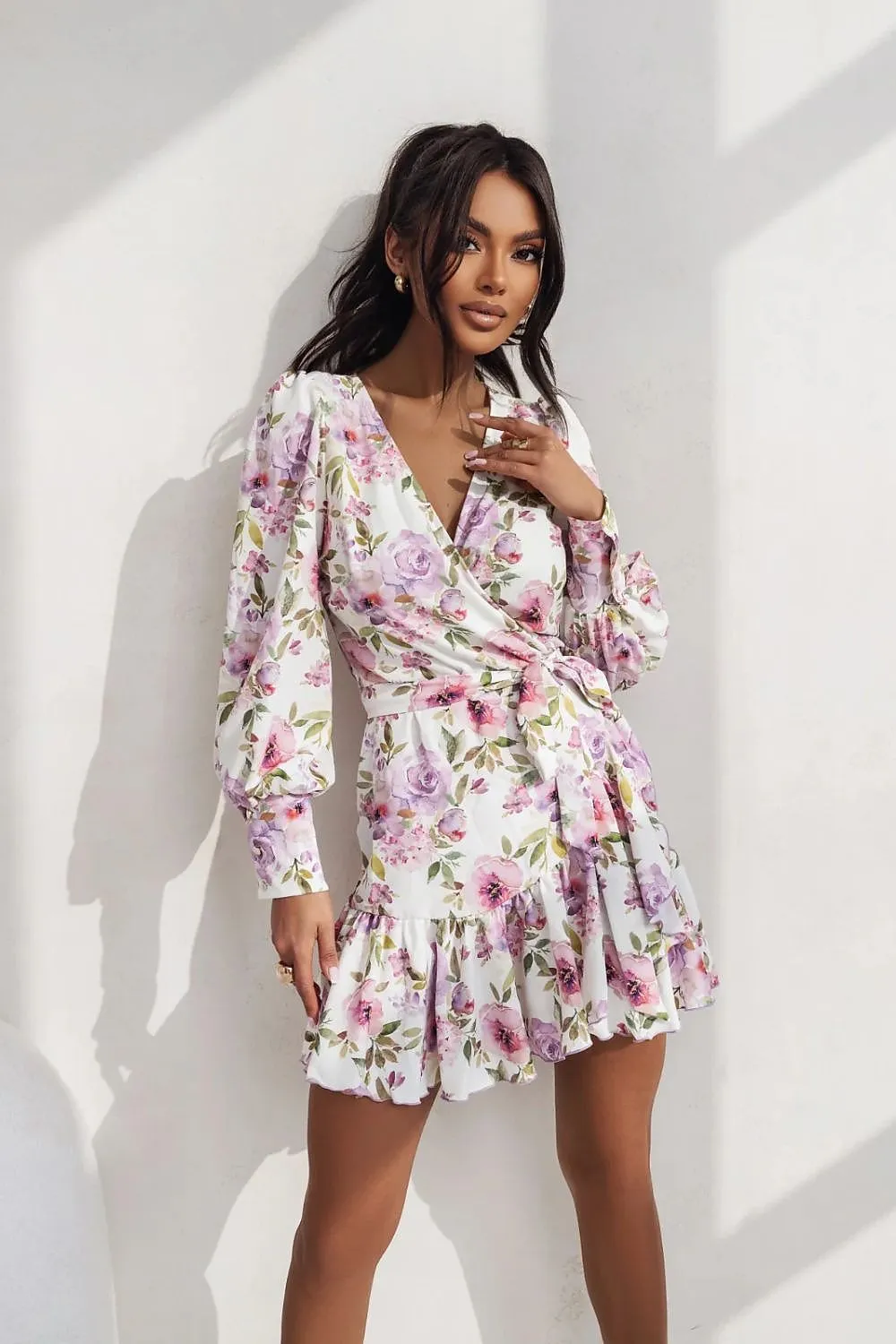 Wrap Front Sweetheart Midi Dress
