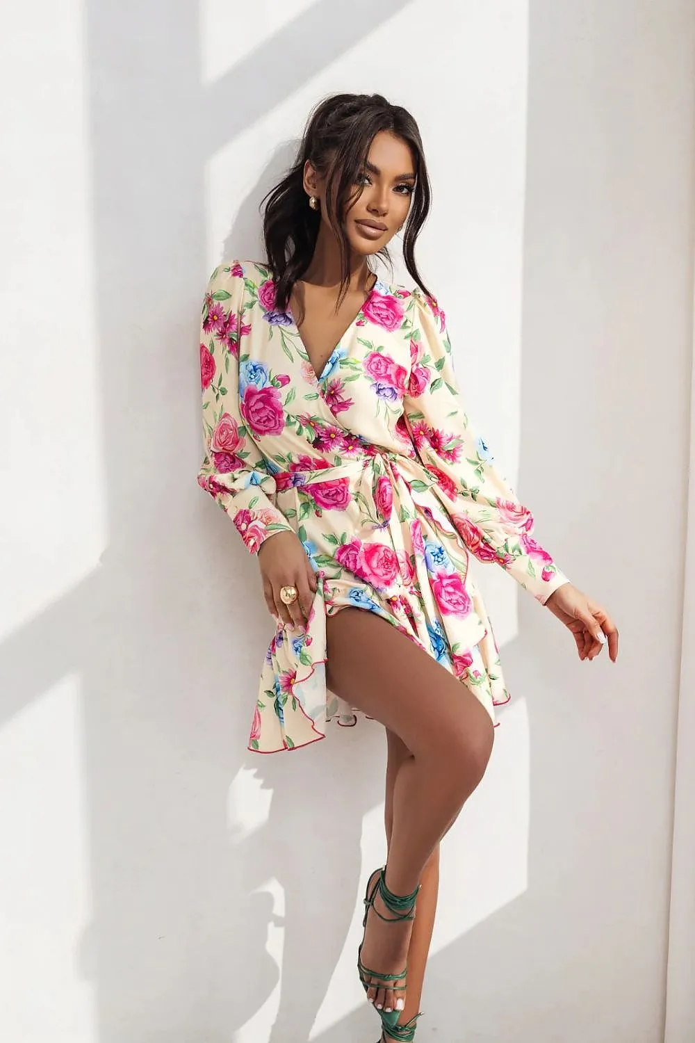 Wrap Front Sweetheart Midi Dress