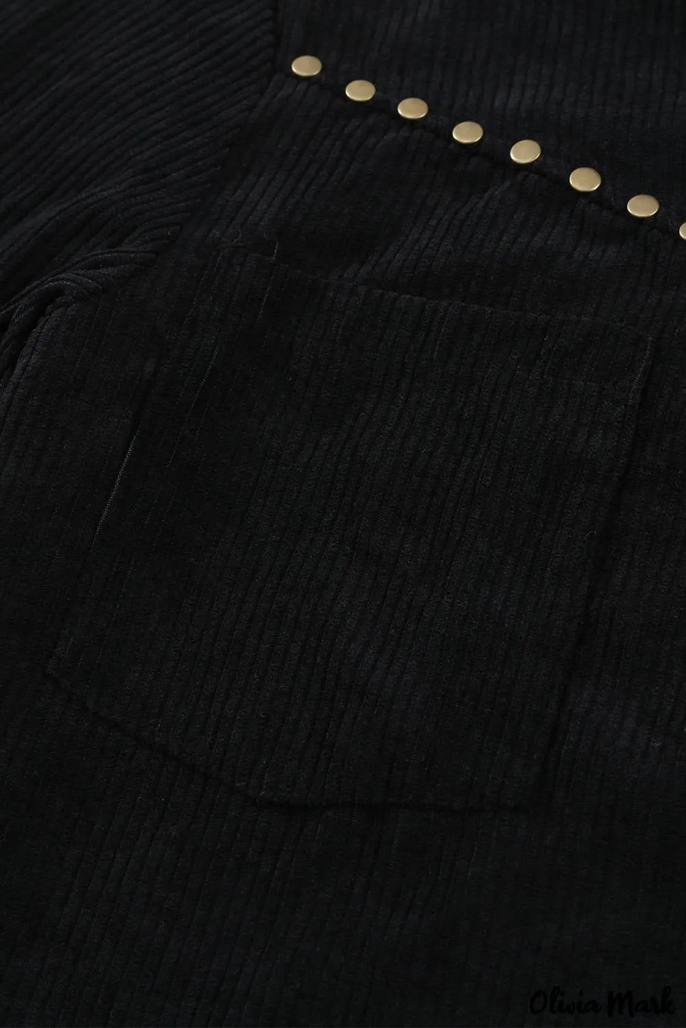 Xieyinshe - Beige corduroy buttoned long sleeve shirt with pockets