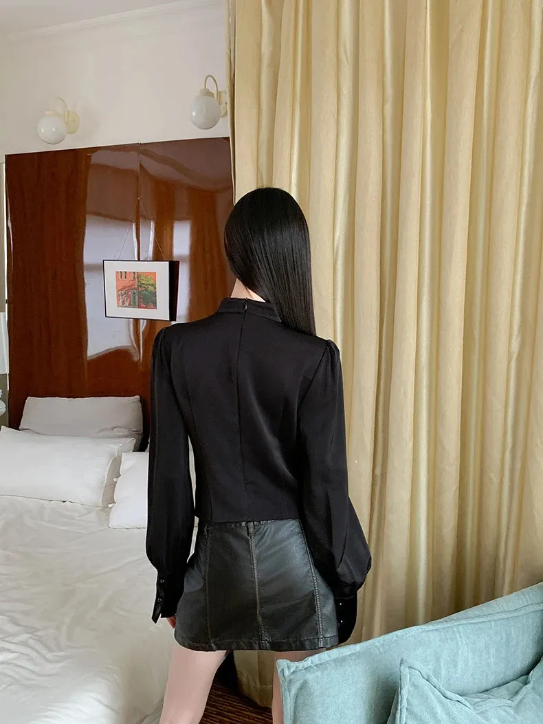 Y2K Twist Front Blouse
