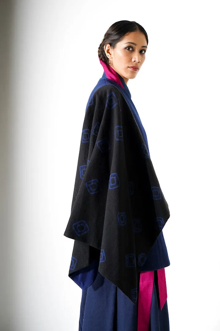 Zahar Cape - indigo black women