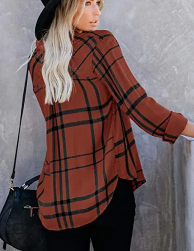 ZC&GF Women's Striped Button Down Blouse