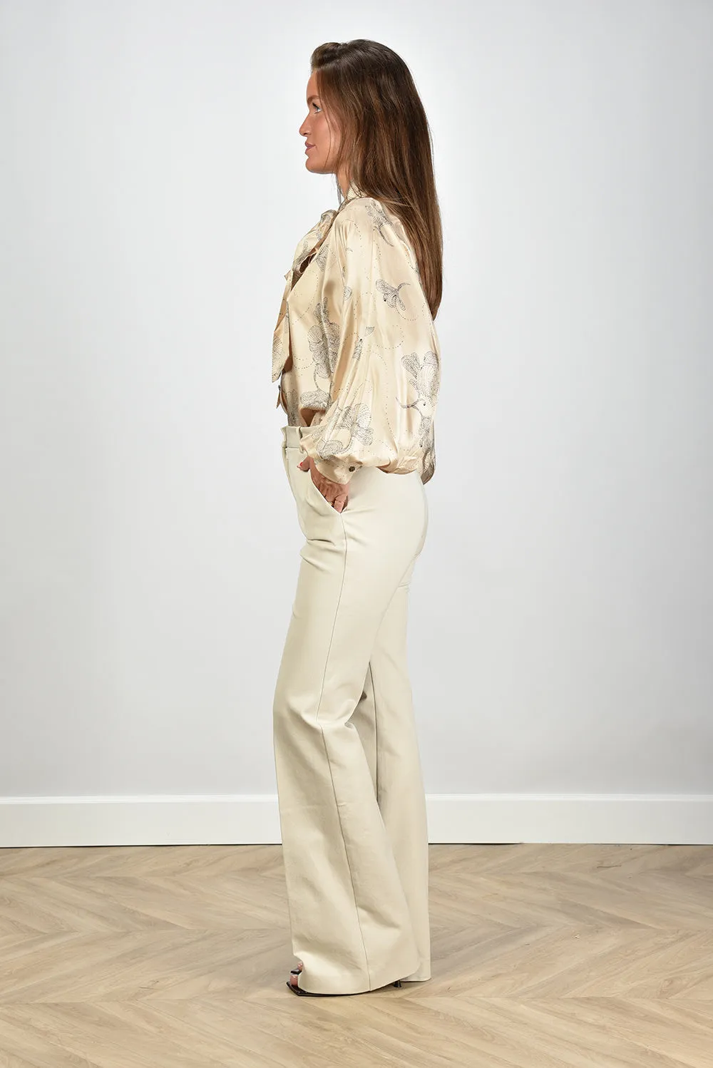 Zimmermann blouse Eden Tie Neck 0405TF242 tea sketch