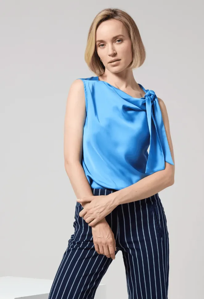 Zulena Bow Tie Neck Top